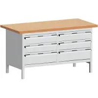 Bott Werkbank met kast KW-1578-2.5, lichtgrijs