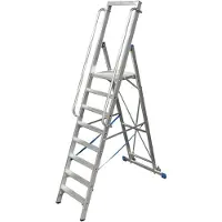 Krause Trapladder, met groot platform, aluminium, met 8 treden