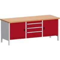 Bott cubio kistvormige werkbank, koper beukenhout, B 2000 x D 750 x H 840 mm, paars/lichtgrijs