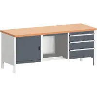 Bott Werkbank met kast 2078-2.8, antracietgrijs