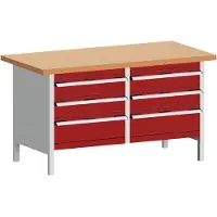 Bott Werkbank met kast KW-1578-2.5, purperrood
