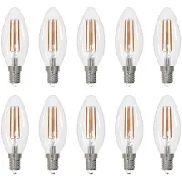 Arcchio LED lamp E14 kaars set van 10, 4000 K 2,2W LED-Kerzenlampe, helder / transparant, Glas, E14 LED-lamp