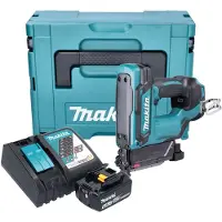 Makita Tacker + spijkerpistool, DPT 353 RG1J Accu Pin Tacker 18 V + 1x Accu 6.0 Ah + Lader + Makpac