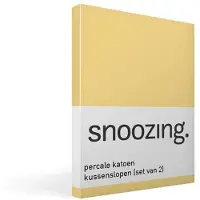 Snoozing percale katoen kussenslopen (set van 2) - Percale katoen - 40x60 cm - Geel