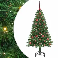 vidaXL Kunstkerstboom Groen 120 cm PVC en Staal en Kunststof