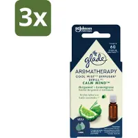Glade 3 x – Aromatherapy Mist Diffuser Navulling – Calm Mind – 17,4 ml - Aromatherapie - Ontspanning - Bergamot - Citroengras - Luchtverfrisser
