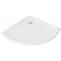 Mexen Flat kwartronde slanke douchebak 70 x 70 , wit, sifon chroom - 41107070