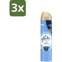Glade 3 x – Luchtverfrisser Spray – Pure Clean Linen – 300 ml - Luchtverfrisser - Frisse Geur - Linnen Geur - Spray Tegen Geurtjes - Essentiële Oliën