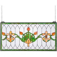 Vevor Glas-in-lood Raampaneel (810 x 433 mm) Hangend glas-in-lood met ketting