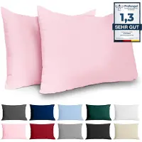 Dreamzie Kussensloop 50x70 Renforcé Katoen (set van 2) - Roze - Dichtgeweven met 57 draden/cm² - Kussensloop 70x50 cm - Oeko Tex Gecertificeerd -