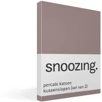 Snoozing percale katoen kussenslopen (set van 2) - Percale katoen - 50x70 cm - Taupe