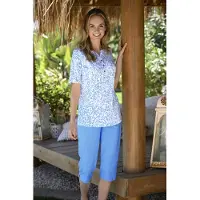 Ringella Katoenen pyjama blauw panterprint | Maat 48