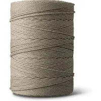LEDENT macramé touw Jumbo (3mm, 500M, bruin) - Dubbel getwist touw van 100% gerecycleerd katoen voor creatieve knutselprojecten - 500M in één stuk