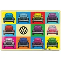 Brisa VW Collection - Volkswagen met VW T1 Bulli Bus retro-vintage-motief, VW-verzamelobject, cadeau-idee, vintage decoratie (20x30 cm)