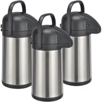 Hi Thermoskan - 3x stuks - 2,2 liter - RVS -13 x 34 cm - isoleerkan - koffiekan - theekan - warmhoud kan - Koffie/thee meenemen