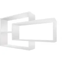 TRAUMMÖBEL Coemo wandplank Wit/Natuur/Zwart 'Ernie' boekenplank hout | MDF 4 vakken hangplank Zwevende plank voor woonkamer, slaapkamer en keuken