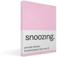 Snoozing percale katoen kussenslopen (set van 2) - Percale katoen - 50x70 cm - Roze