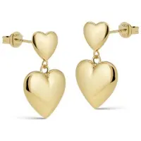 Karma - Oorbellen - Oorstekers - Earrings - Tirsa - Hearts - 925 sterling zilver - 14k Gouden plating - 2,1 CM