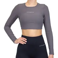 Fittastic Sportswear Longsleeve Backless Top Gray