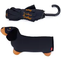 Balvi Paraplu Teckel Hond Zwart met Hoes