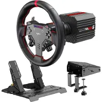PXN VD6 Bundel - Sim Racing Stuur - Direct Drive 6 Nm - W AS Racestuur - PD HM Hall Pedalen - 400° Rotatie - Vibratiefeedback - PC Windows 7-11 - Zwart