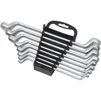 FAMEX 10154-8 ringsleutelset set van 8 chroom vanadium stalen dubbele ringsleutels - 8 stuks