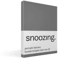 Snoozing percale katoen kussenslopen (set van 2) - Percale katoen - 50x70 cm - Antraciet