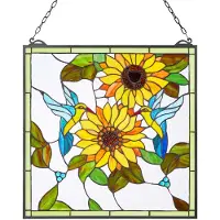 Vevor Glas-in-lood Raampaneel (502 x 520 mm) Hangend glas-in-lood met ketting