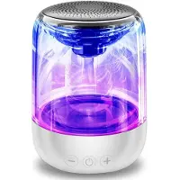 LONGZIMING -Draagbare Bluetooth Speaker met LED Verlichting – Bluetooth 5.0 Mini Speaker met 360° Stereo Geluid, TWS Koppeling en 8 Uur Batterij – Voor Binnen en Buiten
