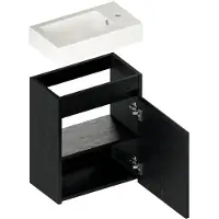 Mirlux Toiletmeubel vivo 40cm zwart eiken wastafel wit