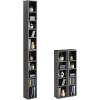 Idimex CD DVD opbergrek CHART, in grafietgrijs met 10 vakken voor maximaal 160 CD's, 20x186,5 cm (breedte x hoogte) - hoofdafbeelding