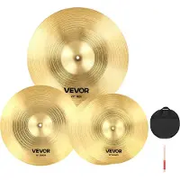 Vevor 3-delige bekkenset 355mm HiHat 400mm Crash 505mm Ride bekkenlegering (14 16 20 Inches)