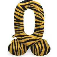 Folat - Staande folieballon Cijfer 0 Tiger Chic - 41 cm