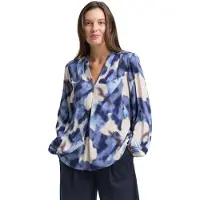 Tom Tailor Blouse beige / blauw / chocoladebruin