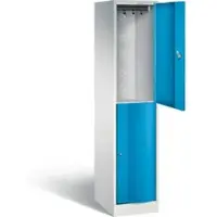 C+P Garderobekast Resisto, 1 afdeling, 2 vakken, B 396 x D 540 x H 1950 mm, lichtgrijs/clowngroen