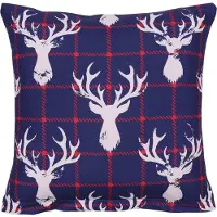 Carbotex Marineblauwe kussensloop Kerst 40x40 cm