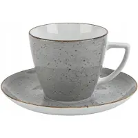 Witek Home Boss Grey Porseleinen Kop en Schotel 350ml