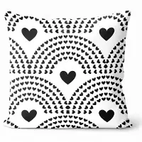 Domarex Decoratieve Kussensloop 40x40cm Zwart Wit Hartjes Geometrisch