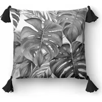Home Collection Detexpol Sierkussenhoes 45x45cm - Witgrijs Bladmotief