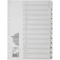 Pagna intercalaire en carton chiffres 1 12, a4, 12 touches 31005-08