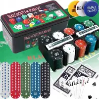 Renew Force Poker Set Texas Hold'em: 2 Dekken Kaarten, 200 Chips, Mat, Dealer