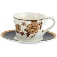Marco polo Elegante Porseleinen Kop & Schotel 240ml - Bloemendecor
