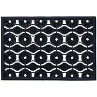 Perfect Home Zwart Rubber Deurmat 45x75cm - Decoratieve Voorgerechtmat