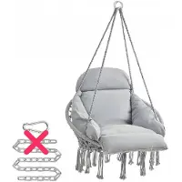 Songmics Boho Hangmat Grijs - Comfortabel & Stijlvol - Max 120kg