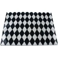 EDO Woonmat Zala 50x70 cm - Stijlvol Zwart/Wit Welour