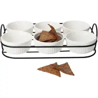 MamboCat 6-delig set BIANCA schalen wit met zwart metalen mandje – 83714