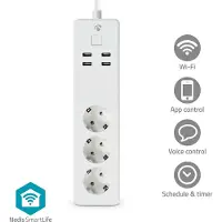 Nedis Stekkerdoos Met 3 Stopcontacten En 4 Usb-poorten