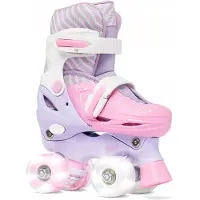 Raven Verstelbare rolschaats Loret Lila/Pink, LED wielen, maat 27-30