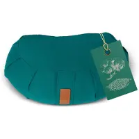 #DoYourYoga - Yoga kussen - »Ganesh« - halve maan meditatiekussen met bio-organische boekweit schalen vulling - 45x30x14 cm - donkergroen