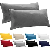 Dreamzie Pillow 40x145 cm (veel 2) 100% katoenen trui 150 gsm - anthraciet - kussensloop 40 x 145 katoen - resistent en hypoallergeen kussendeksel voor kussen